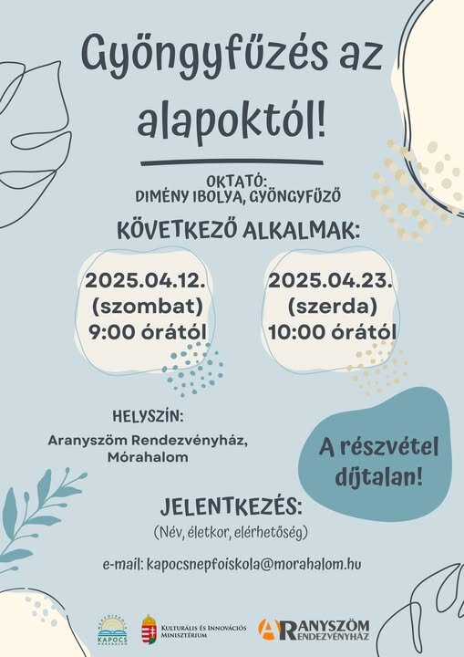 Gyöngyfűzés alapoktól plakát