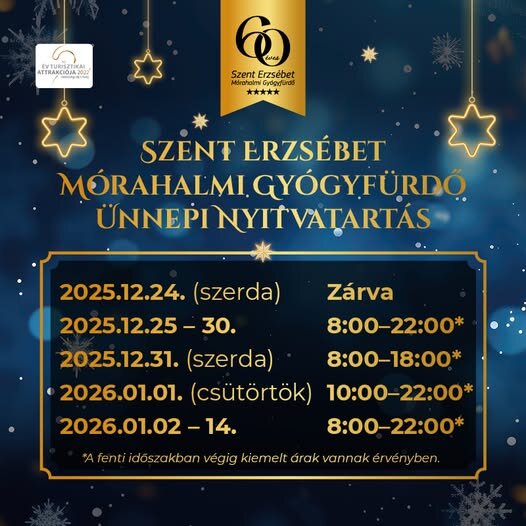 Karácsonykor is nyitva a Gyógyfürdő