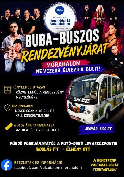 A Homokháti Sokadalom ideje alatt idén is közlekedik a rendezvényjárat!